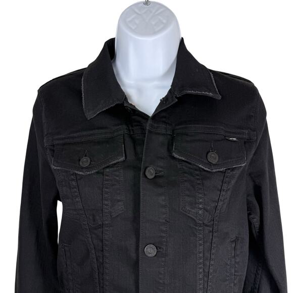 MOTHER Jacket Womens Small Black Pocket Bruiser Denim Not Guilty Western Cowgirl - Picture 3 of 12